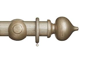 Rolls 55mm Museum Florence Wooden Curtain Pole Antique Silver - Thumbnail 1