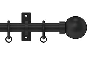 Hallis Arc 25mm Black Ball Curtain Pole - Thumbnail 1