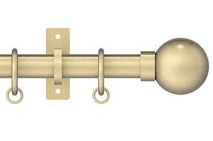 Hallis Arc 25mm Soft Brass Ball Curtain Pole - Thumbnail 1