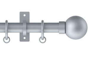 Hallis Arc 25mm Soft Silver Ball Curtain Pole