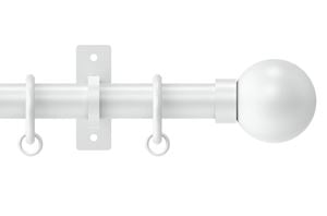 Hallis Arc 25mm China White Ball Curtain Pole - Thumbnail 1