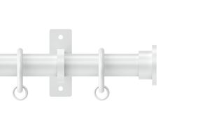 Hallis Arc 25mm China White Disc Curtain Pole - Thumbnail 1