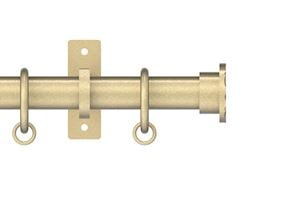 Hallis Arc 25mm Soft Brass Hammered Curtain Pole