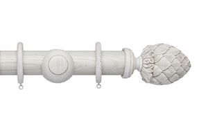 Hallis Ashbridge 45mm Parchment White Kew Wooden Curtain Pole