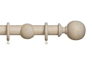 Hallis Eden 35mm Oatmeal Ball Wooden Curtain Pole - Thumbnail 1