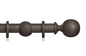Hallis Eden 35mm Umber Ball Wooden Curtain Pole - Thumbnail 1