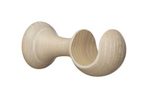 Hallis Eden 35mm Oatmeal Ellipse Wooden Curtain Pole - Thumbnail 2