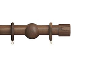 Hallis Eden 35mm Cocoa End Cap Wooden Curtain Pole