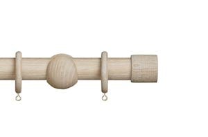 Hallis Eden 35mm Oatmeal End Cap Wooden Curtain Pole - Thumbnail 1