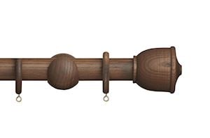 Hallis Eden 35mm Cocoa Urn Wooden Curtain Pole - Thumbnail 1