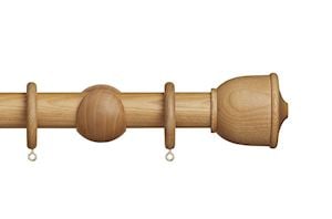 Hallis Eden 35mm Natural Ash Urn Wooden Curtain Pole - Thumbnail 1