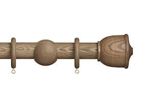 Hallis Eden 35mm Sisal Urn Wooden Curtain Pole - Thumbnail 1