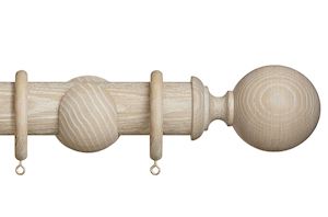 Hallis Eden 45mm Oatmeal Ball Wooden Curtain Pole