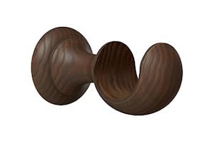 Hallis Eden 45mm Cocoa Ridged Ball Wooden Curtain Pole - Thumbnail 2