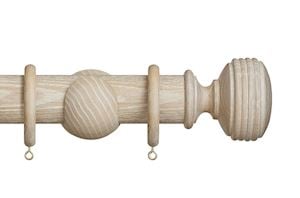 Hallis Eden 45mm Oatmeal Ellipse Wooden Curtain Pole - Thumbnail 1