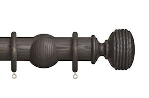 Hallis Eden 45mm Umber Ellipse Wooden Curtain Pole - Thumbnail 1