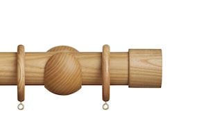 Hallis Eden 45mm Natural Ash End Cap Wooden Curtain Pole - Thumbnail 1