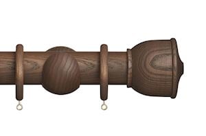 Hallis Eden 45mm Cocoa Urn Wooden Curtain Pole - Thumbnail 1