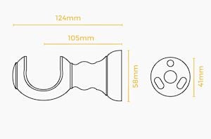 Hallis 35mm Origins Fossil Ball Flint Grey Wooden Curtain Pole - Thumbnail 4
