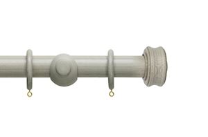 Hallis 35mm Origins Disc Flint Grey Wooden Curtain Pole - Thumbnail 1