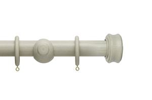 Hallis 35mm Origins Disc Limestone Wooden Curtain Pole