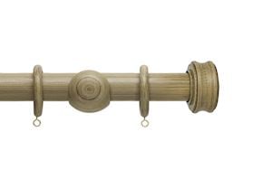 Hallis 35mm Origins Disc Shale Wooden Curtain Pole - Thumbnail 1