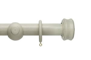 Hallis 45mm Origins Disc  Limestone Wooden Curtain Pole