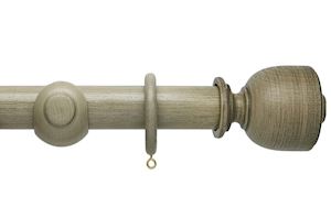 Hallis 45mm Origins Tulip Urn Millstone Grey Wooden Curtain Pole - Thumbnail 1