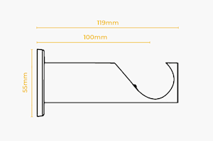 Integra 28mm Elements Stud Chrome Metal Curtain Pole - Thumbnail 3