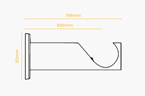 Integra 28mm Elements Stud Matt Black Eyelet Pole - Thumbnail 3