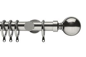 Integra 28mm Elements Belgravia Satin Steel Metal Curtain Pole