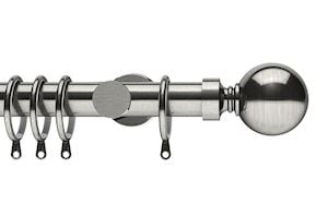 Integra 28mm Elements Belgravia Satin Steel Metal Curtain Pole - Thumbnail 1