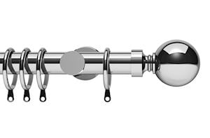 Integra 28mm Elements Belgravia Chrome Metal Curtain Pole