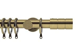 Integra 28mm Elements Brooklyn Antique Brass Metal Curtain Pole