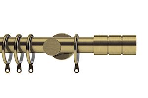 Integra 28mm Elements Brooklyn Antique Brass Metal Curtain Pole - Thumbnail 1