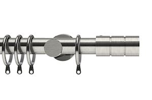 Integra 28mm Elements Brooklyn Satin Steel Metal Curtain Pole