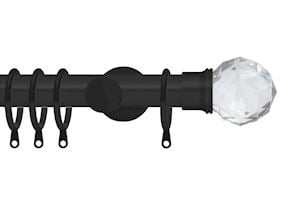 Integra 28mm Elements Capella Matt Black Metal Curtain Pole