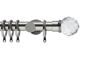 Integra 28mm Elements Capella Satin Steel Metal Curtain Pole