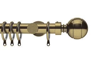 Integra 28mm Elements Lexington Antique Brass Metal Curtain Pole - Thumbnail 1