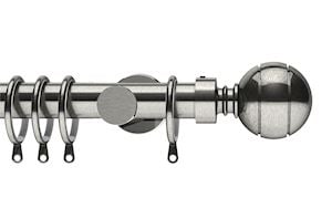 Integra 28mm Elements Lexington Satin Steel Metal Curtain Pole - Thumbnail 1