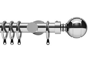 Integra 28mm Elements Lexington Chrome Metal Curtain Pole