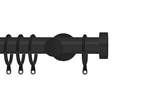 Integra 28mm Elements Stud Matt Black Metal Curtain Pole