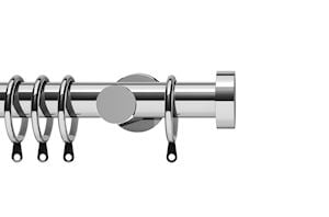 Integra 28mm Elements Stud Chrome Metal Curtain Pole - Thumbnail 1