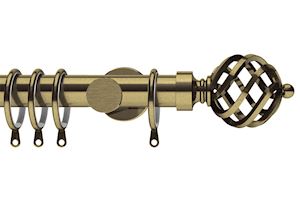 Integra 28mm Elements Titan Antique Brass Metal Curtain Pole - Thumbnail 1