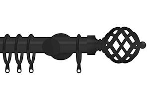 Integra 28mm Elements Titan Matt Black Metal Curtain Pole - Thumbnail 1