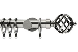 Integra 28mm Elements Titan Satin Steel Metal Curtain Pole - Thumbnail 1