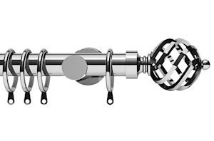 Integra 28mm Elements Titan Chrome Metal Curtain Pole - Thumbnail 1