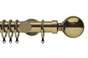 Integra 35mm Elements Belgravia Antique Brass Metal Curtain Pole - Thumbnail 1