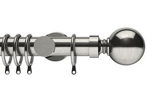 Integra 35mm Elements Belgravia Satin Steel Metal Curtain Pole - Thumbnail 1