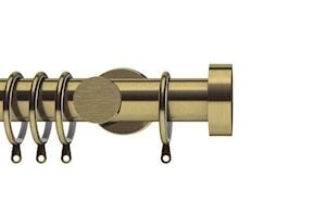 Integra 35mm Elements Stud Antique Brass Metal Curtain Pole - Thumbnail 1